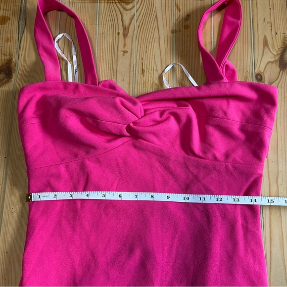 NWOT Lulus Party Persona Hot Pink Sleeveless Twist-Front Midi Dress - Picture 6 of 8